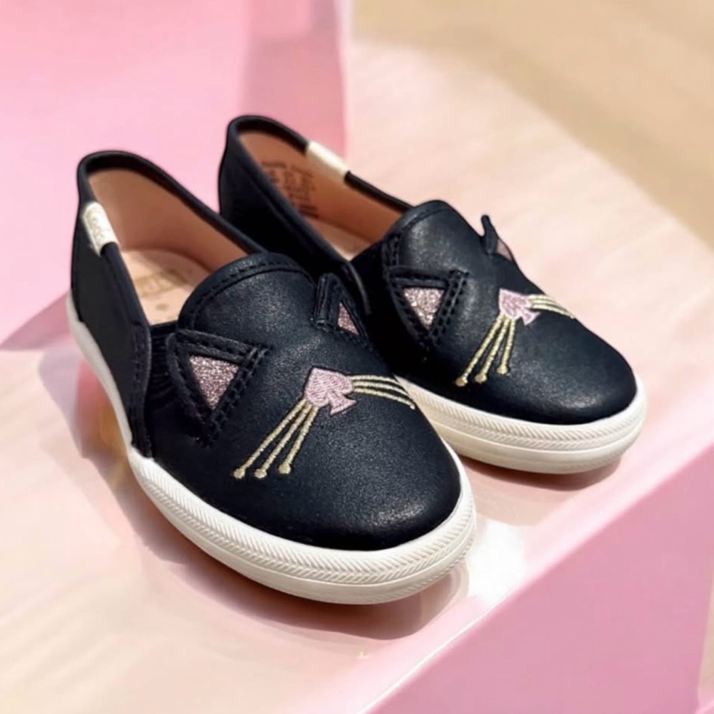 🆕 Kate Spade Cat Shoes by Keds Size 6.5 toddler baby sneakers slip-ons
